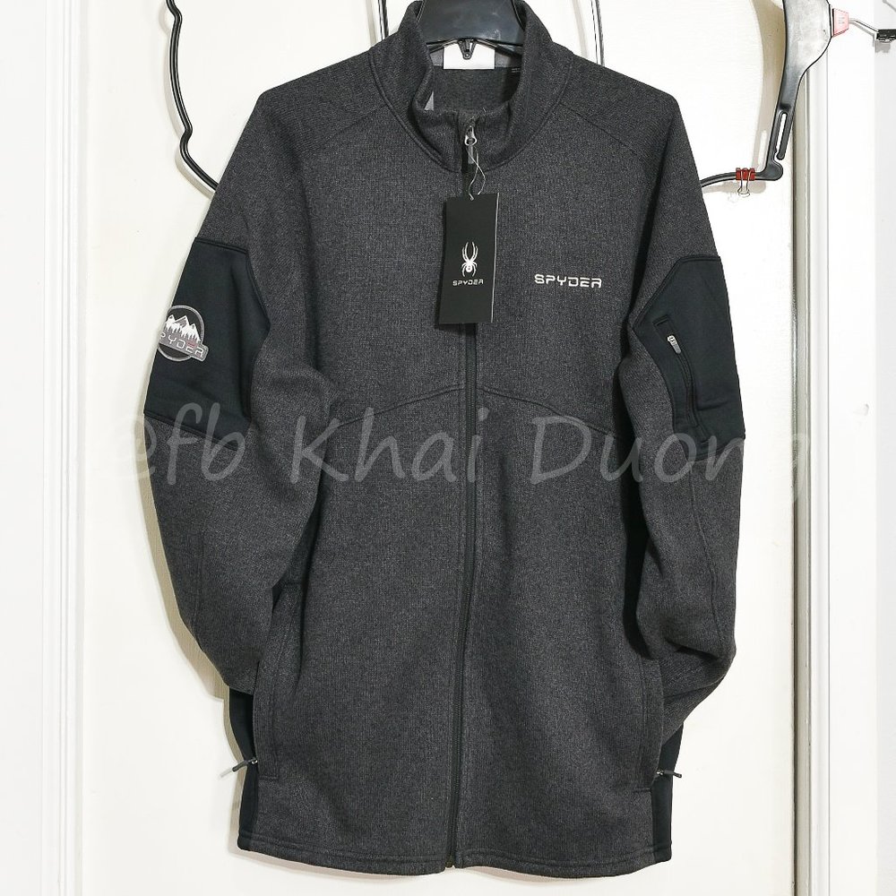 Spyder Men full-zip Empire Jacket. BLACK/GRAY